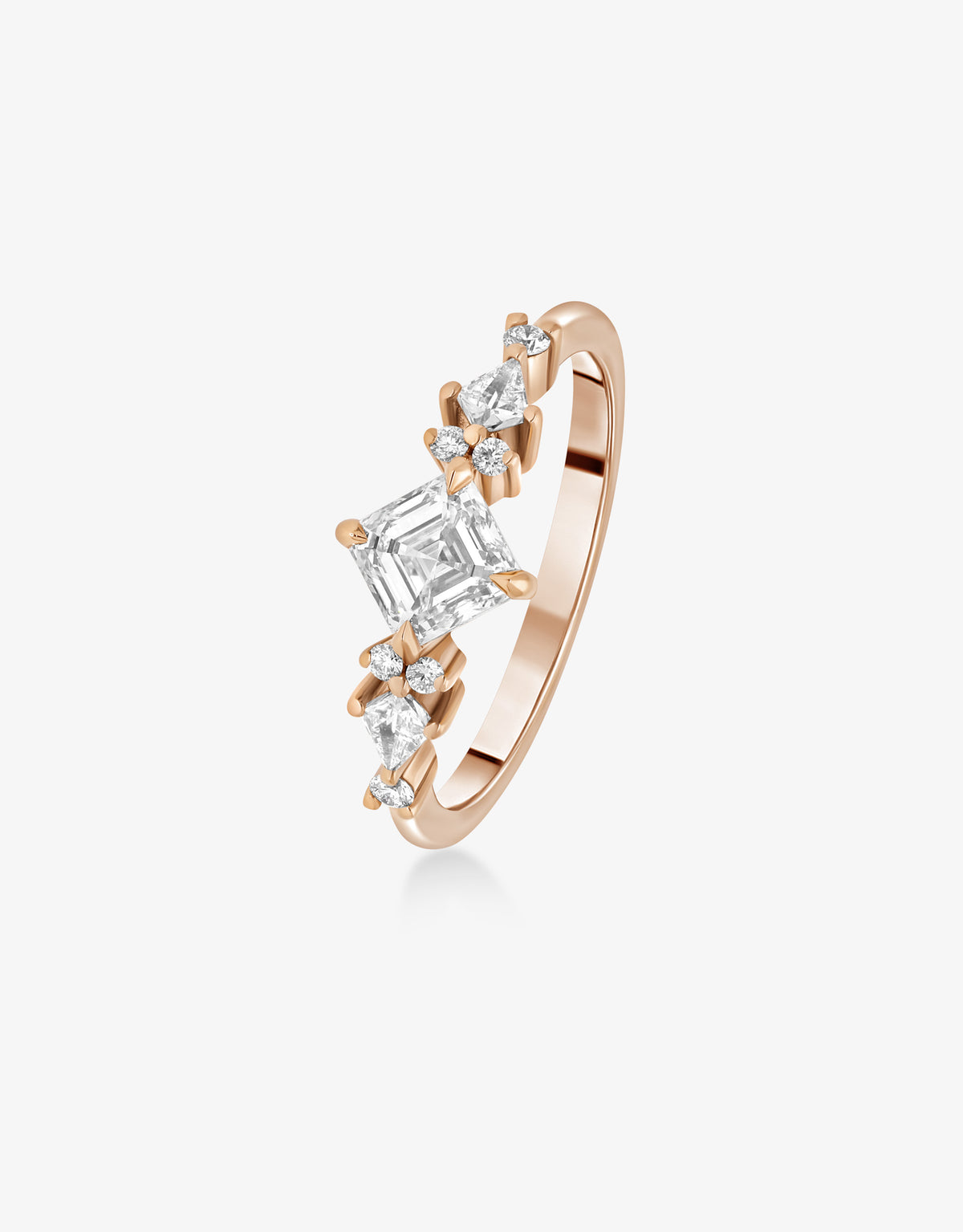 Bague Asscher XL - Or rose