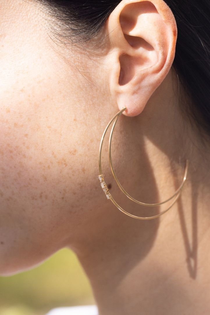 Boucle d'oreille Ibtissame Demi-Lune - Or rose