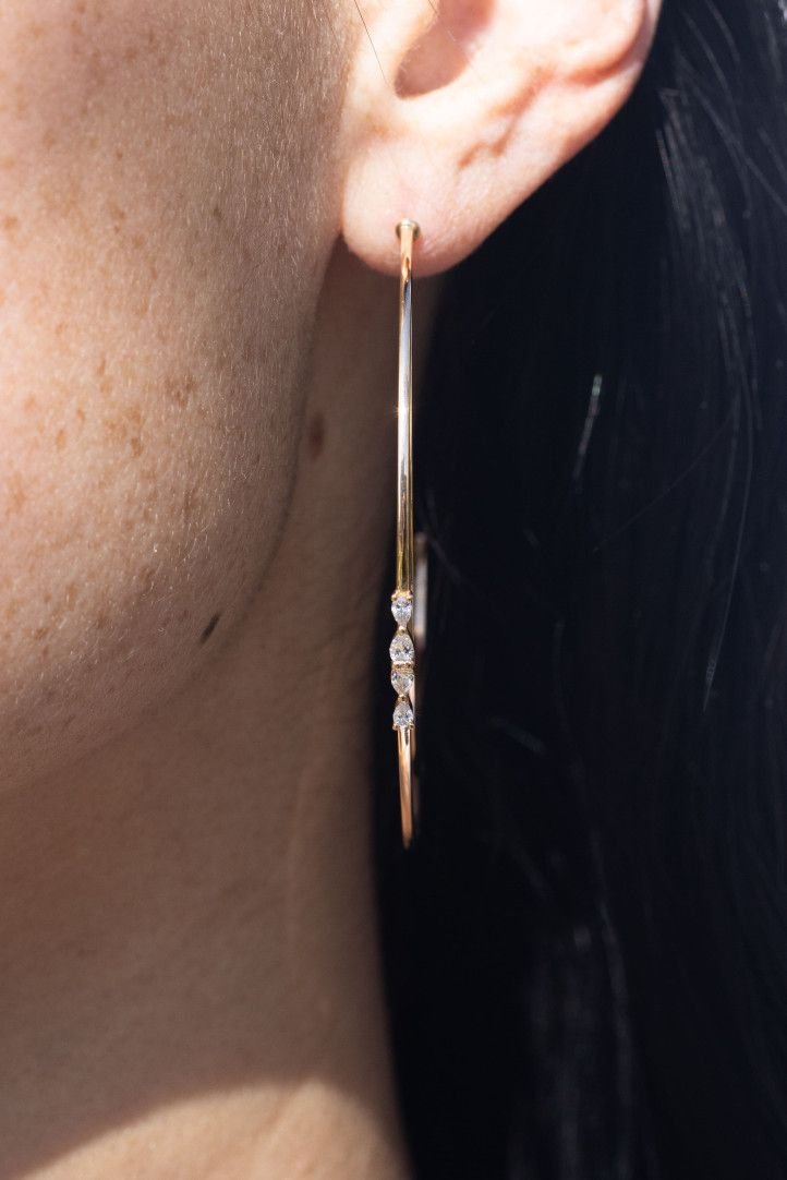 Boucle d'oreille Ibtissame Demi-Lune - Or rose