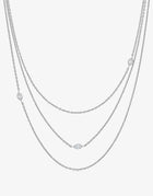 Necklace Hana Triptych - White gold