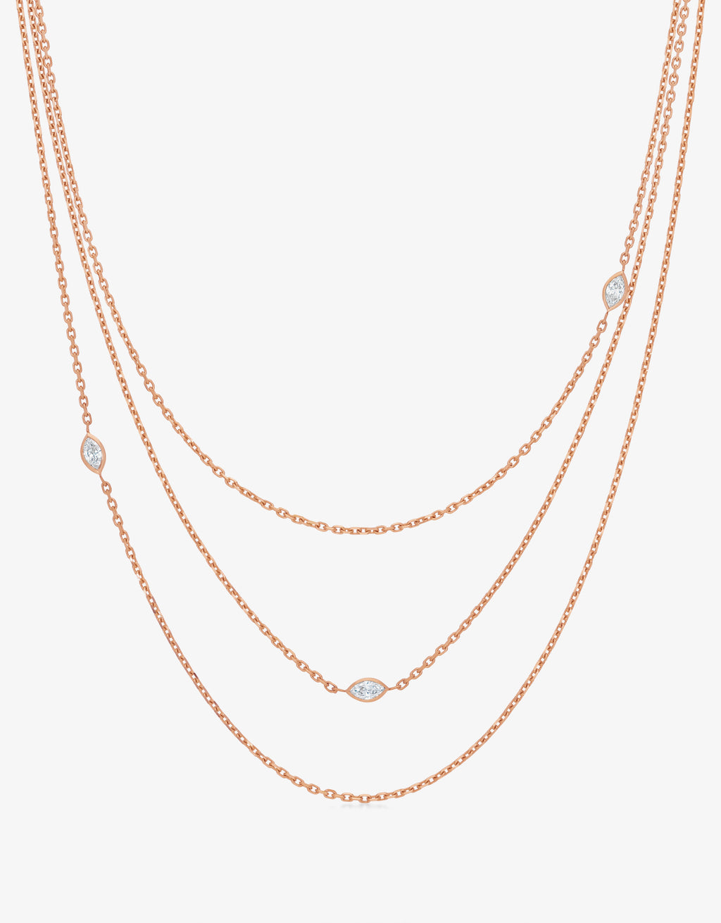 Necklace Hana Triptych - Rose gold