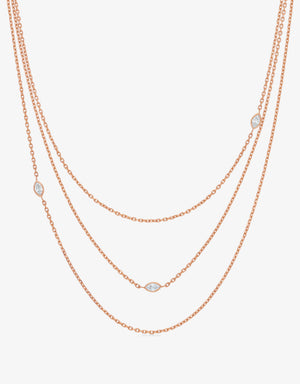 Necklace Hana Triptych - Rose gold