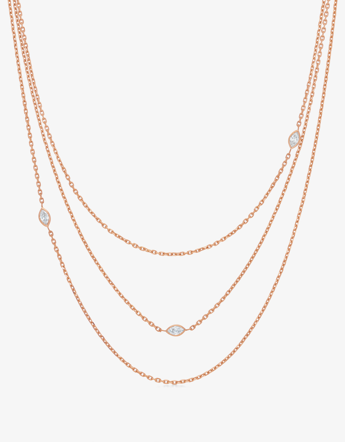 Necklace Hana Triptych - Rose gold