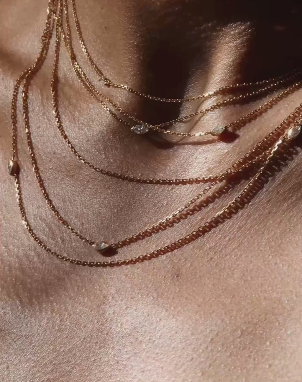 Necklace Hana Triptych - Rose gold